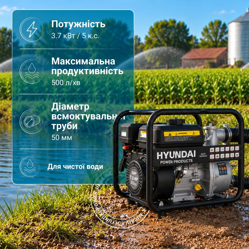 Помпа бензиновая для чистой воды GWP 57643 Hyundai