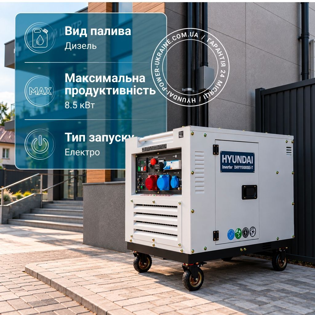 Дизельний інверторний генератор Hyundai DHY 11000SEi-T