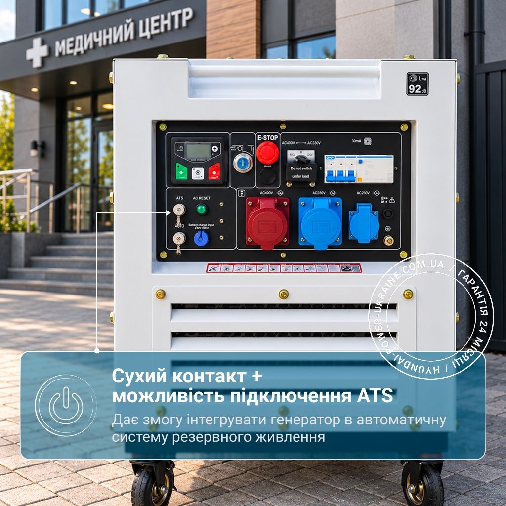 Дизельний інверторний генератор Hyundai DHY 11000SEi-T