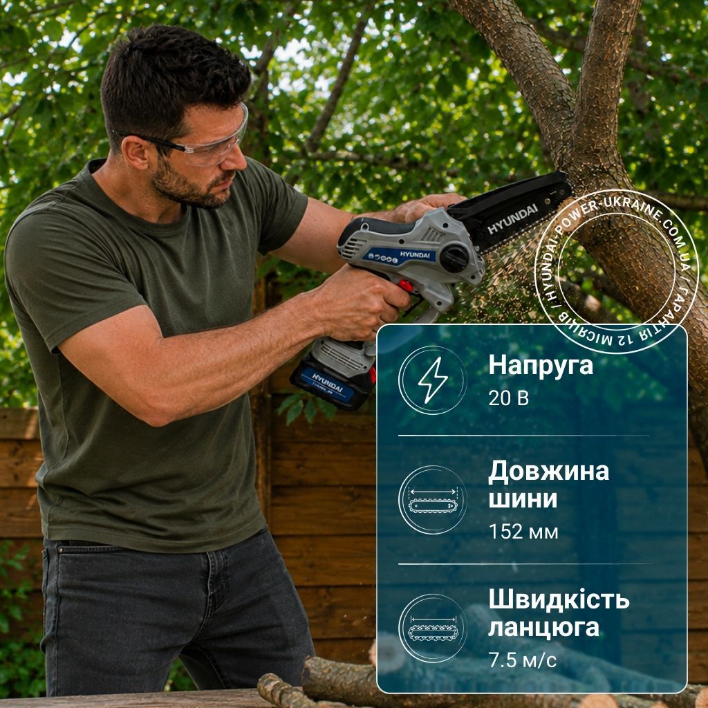 Аккумуляторная мини-пила Hyundai XA 2006 Set | 2Ач