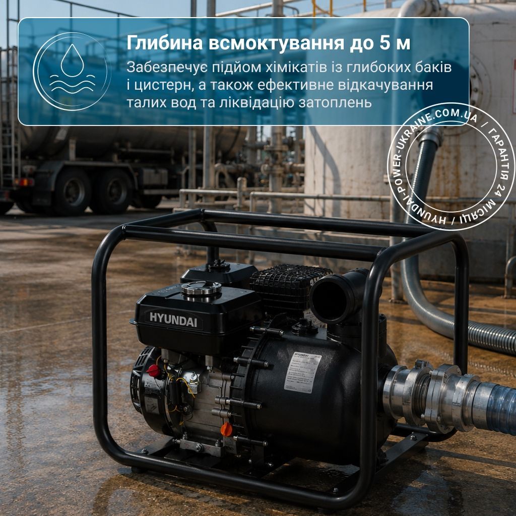Мотопомпа для агресивних рідин Hyundai HYА 53