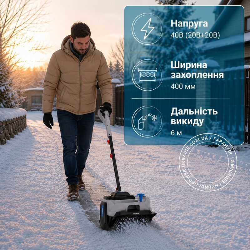Снегоуборщик аккумуляторный Hyundai SC 4040 Set